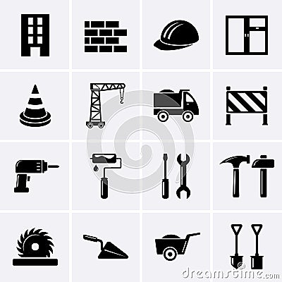 Building, construction and tools icons Vector Illustration