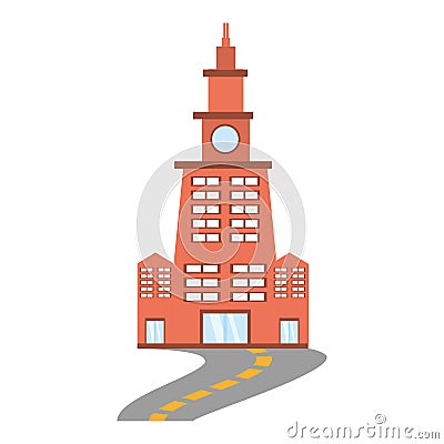 building contemporary city road Cartoon Illustration