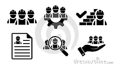 Building contractor icon set. Good job sign Vector Illustration