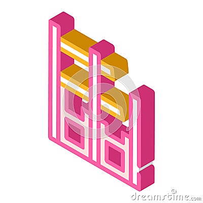 Building contruction isometric icon vector color illustration Vector Illustration