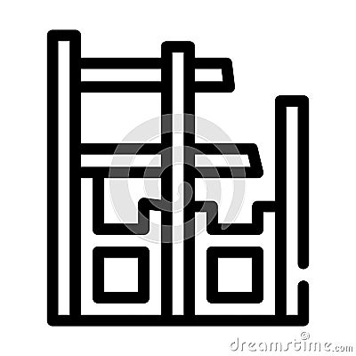 Building contruction line icon vector black illustration Vector Illustration