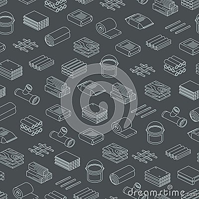 Building and contruction materials seamless pattern design Vector Illustration