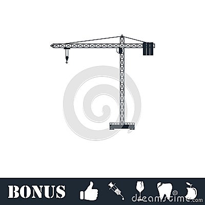 Building crane icon flat Vector Illustration