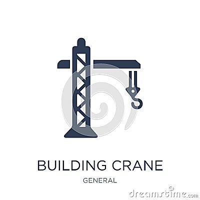 building crane icon. Trendy flat vector building crane icon on w Vector Illustration