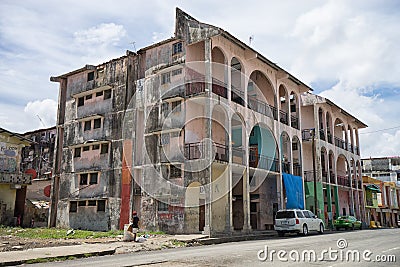 Building in decay in Colon Editorial Stock Photo