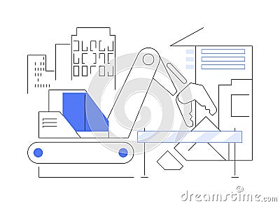 Building demolition process abstract concept vector illustration. Vector Illustration
