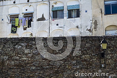 building detain in Sants district in Barcelona Stock Photo