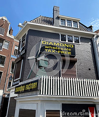 Building of Diamond Factory in the city of Amsterdam Editorial Stock Photo