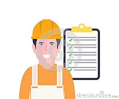 Building engineer, architect people or construction worker working logo design. Building construction engineering project. Vector Illustration