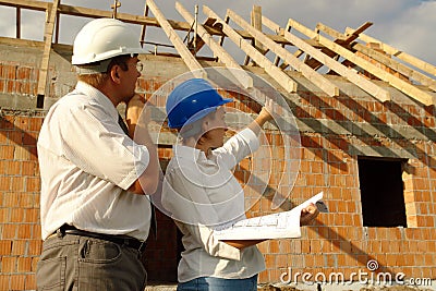 Building engineers Stock Photo