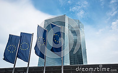 Building of european central bank ECB in Frankfurt Stock Photo