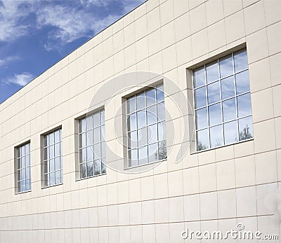 Building with facade cladding, close up Stock Photo