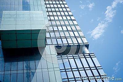 Building facade with Sky Reflection Stock Photo