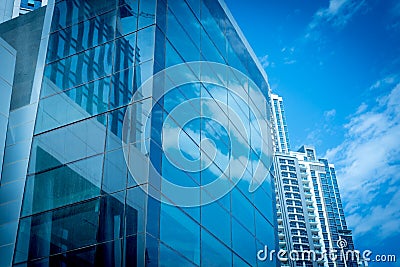 Building facade with Sky Reflection Stock Photo