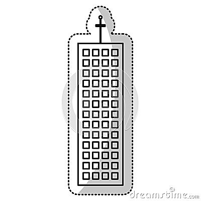 building facade structure cut line Cartoon Illustration