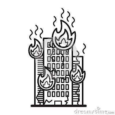 building fire concept. Vector illustration decorative design Vector Illustration