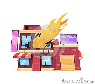 Building Fire Illustration Vector Illustration