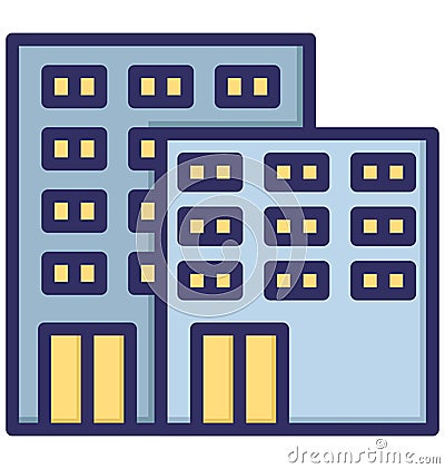 Building, flats Isolated Vector Icon that can be easily modified or edited Vector Illustration