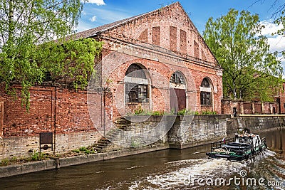 Building of forest barn (warehouse) of Kronstadt Admiralty Editorial Stock Photo