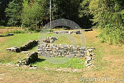 Building foundations of house in Trocnov Stock Photo