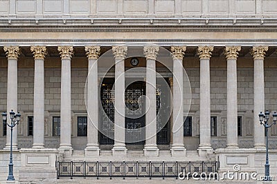 Building front of a public law court in Lyon, France, with a neoclassical colonnade corinthian columns Stock Photo