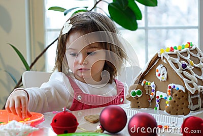 Building Gingerbread House Stock Photo