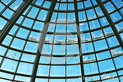 Building glass construction roof Stock Photo