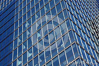 Blue building window clean futuristic office business skyscraper Stock Photo