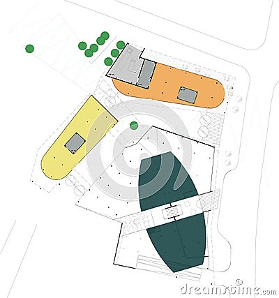 Building ground floor plan Stock Photo