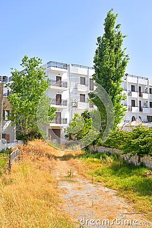 Building in Hersonissos. Editorial Stock Photo