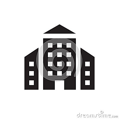 Building hoise - concept black icon design. Build architecture sign. Vector Illustration