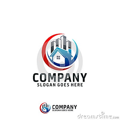 Buildings and houses for companies logo Vector Illustration