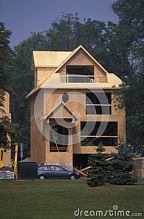 Building a house in Canada Stock Photo