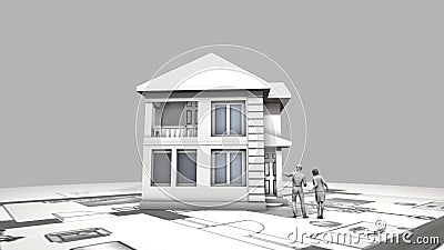3D House Building Animation Stock Video - Video of painting, building:  52792443