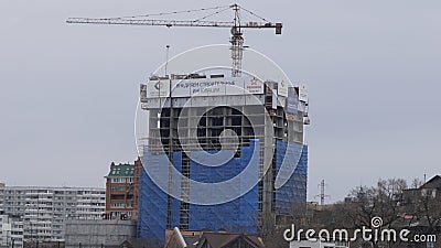 Building a house. Vladivostok. Primorsky Krai. Russia. 2019. Editorial Stock Photo