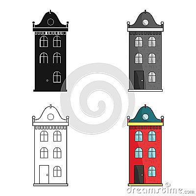 Building icon in cartoon style isolated on white background. Architect symbol stock vector illustration. Vector Illustration