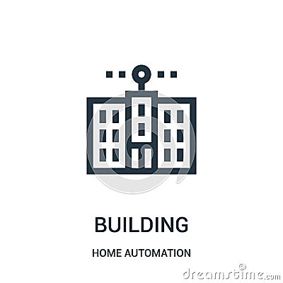 building icon vector from home automation collection. Thin line building outline icon vector illustration. Linear symbol Vector Illustration