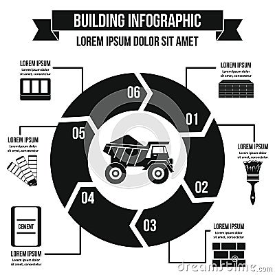 Building infographic concept, simple style Vector Illustration