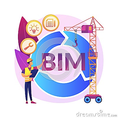 Building information modeling abstract concept vector illustration. Vector Illustration