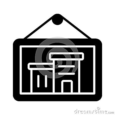 Building inside image hanging showing concept icon of architectural image, architecture photo Vector Illustration