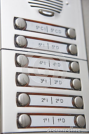 Building intercom security device. Home access control equipment Stock Photo