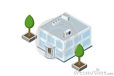 Building isolated vector illustration. Administrative building isometry Vector Illustration