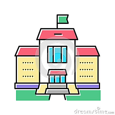 building kindergarten color icon vector illustration Vector Illustration