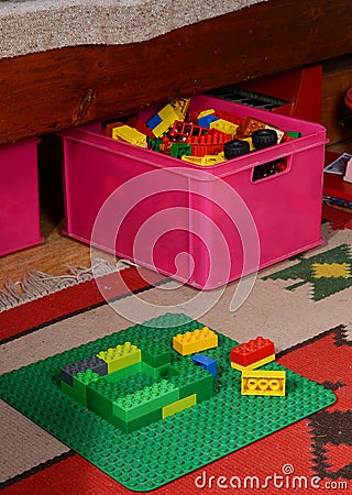 Building lego blocks Stock Photo