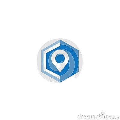 building location hexagon logo design abstract vector illustrator template Vector Illustration