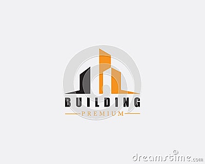 building logo creative city skyline real estate business finance construct Stock Photo