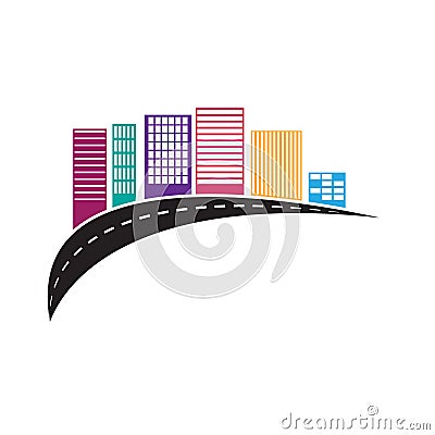 Building logo design illustration isolated on white background Vector Illustration