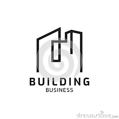 Building logo design. Vector illustration. Suitable for real estate, contruction, architecture, and other businesses Vector Illustration