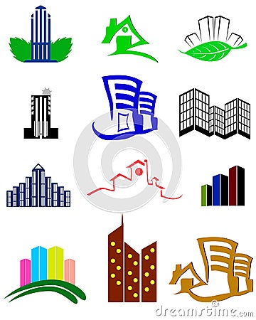 Building logos and icons Stock Photo