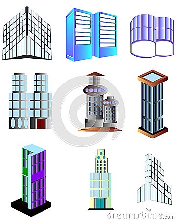 Building logos and icons Stock Photo